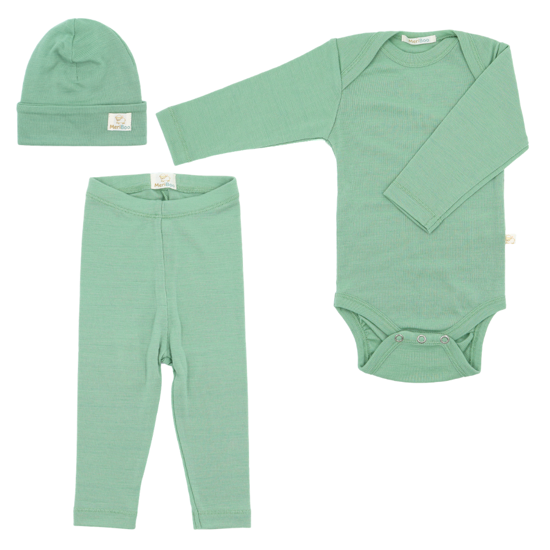 MeriBoo - set de bază din 100% lână merino fină certificată „Mini Essentials”