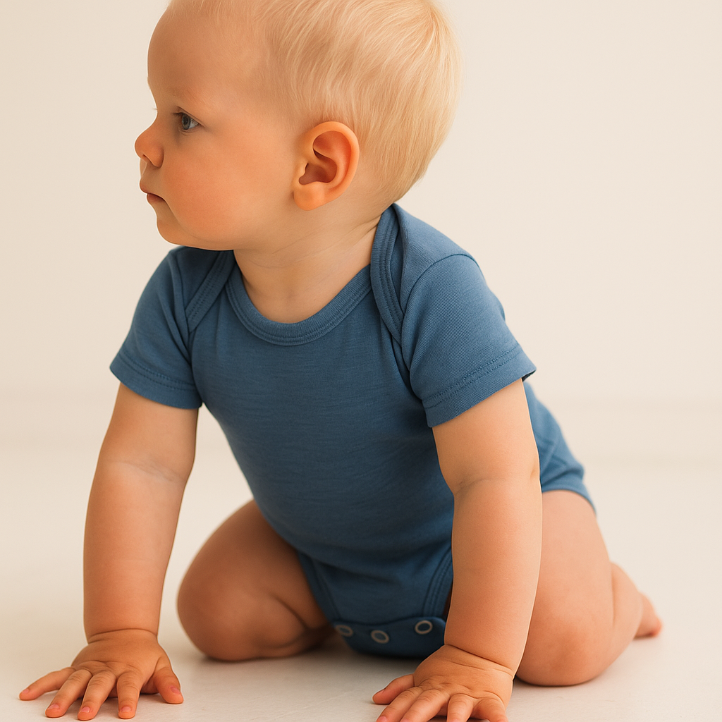 Боди с къс ръкав от 100% органична мериносова вълна