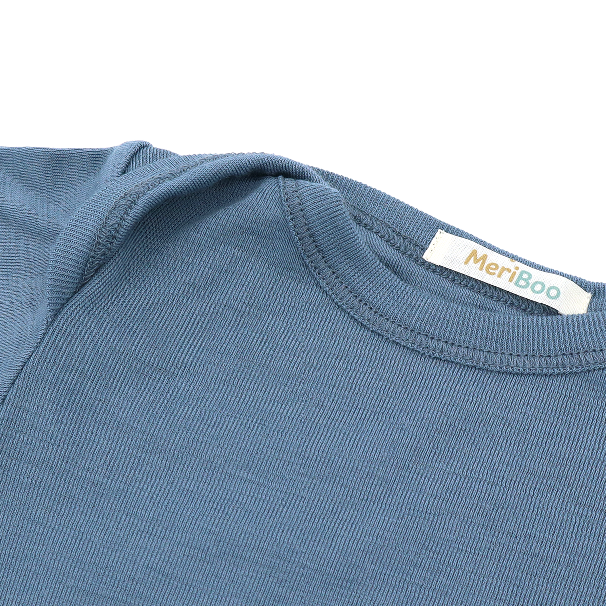 Set of 3 long-sleeved bodysuits with a round neckline made of 100% organic merino wool