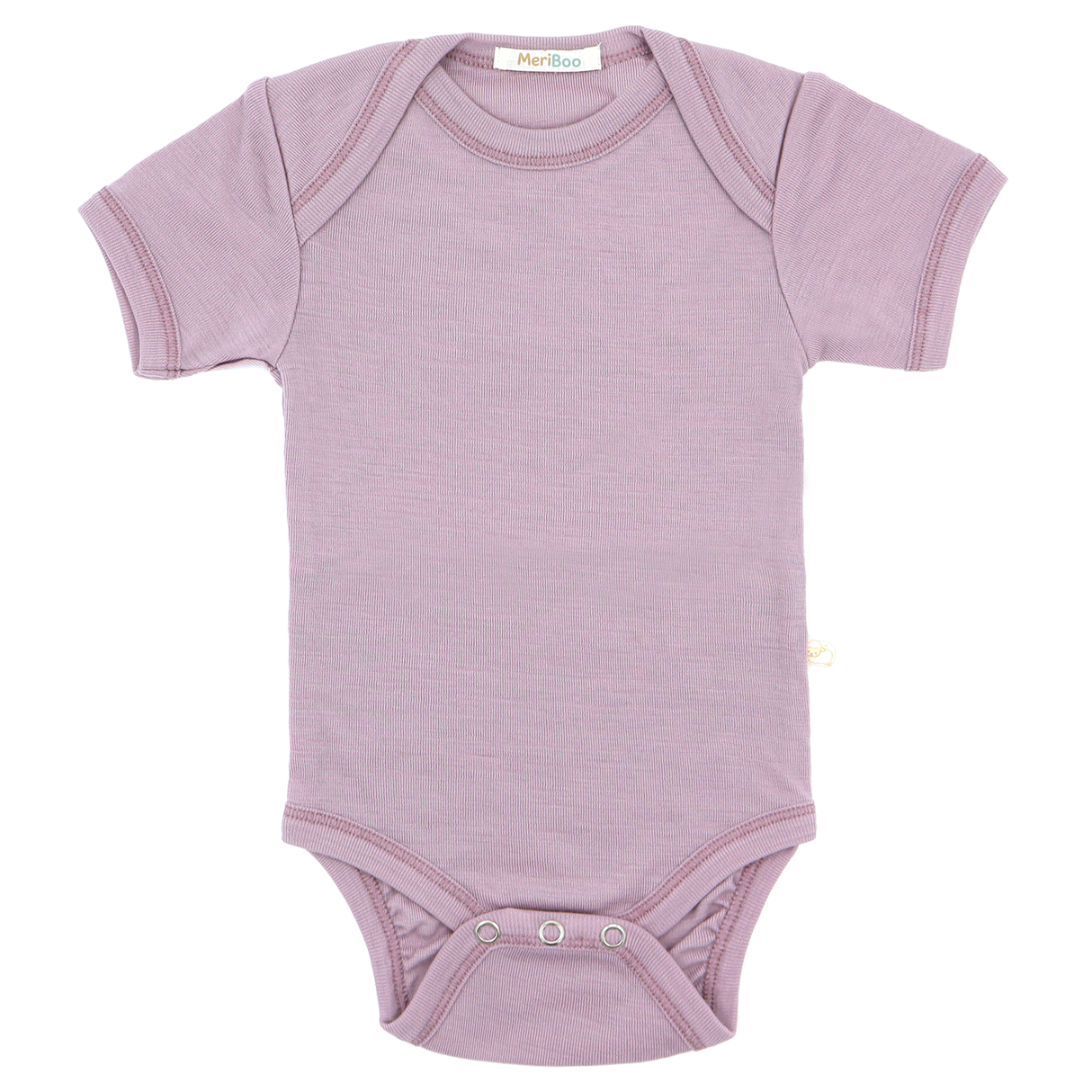 Боди с къс ръкав от 100% сертифицирано фино мерино