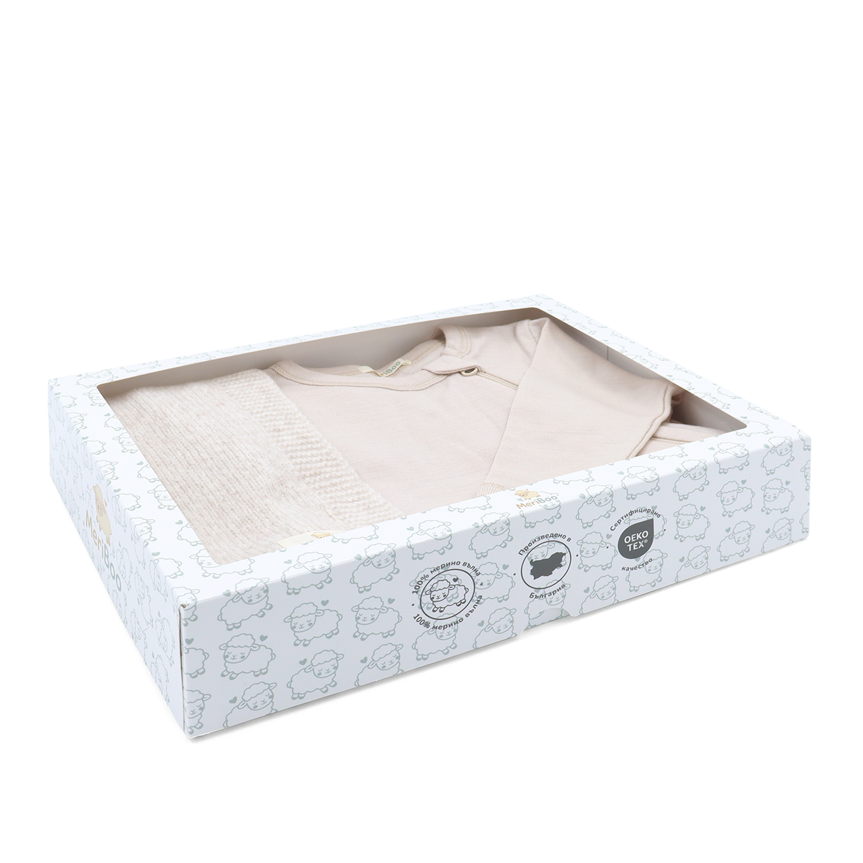 MeriBoo set - romper + blanket made of certified merino "Sweet Dreams"