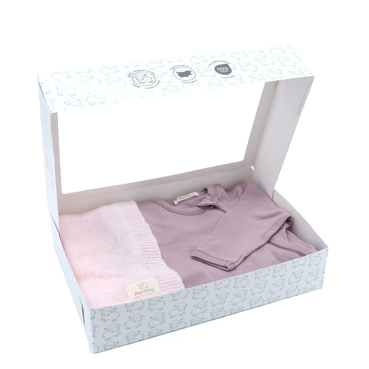 MeriBoo set - romper + blanket made of certified merino "Sweet Dreams"