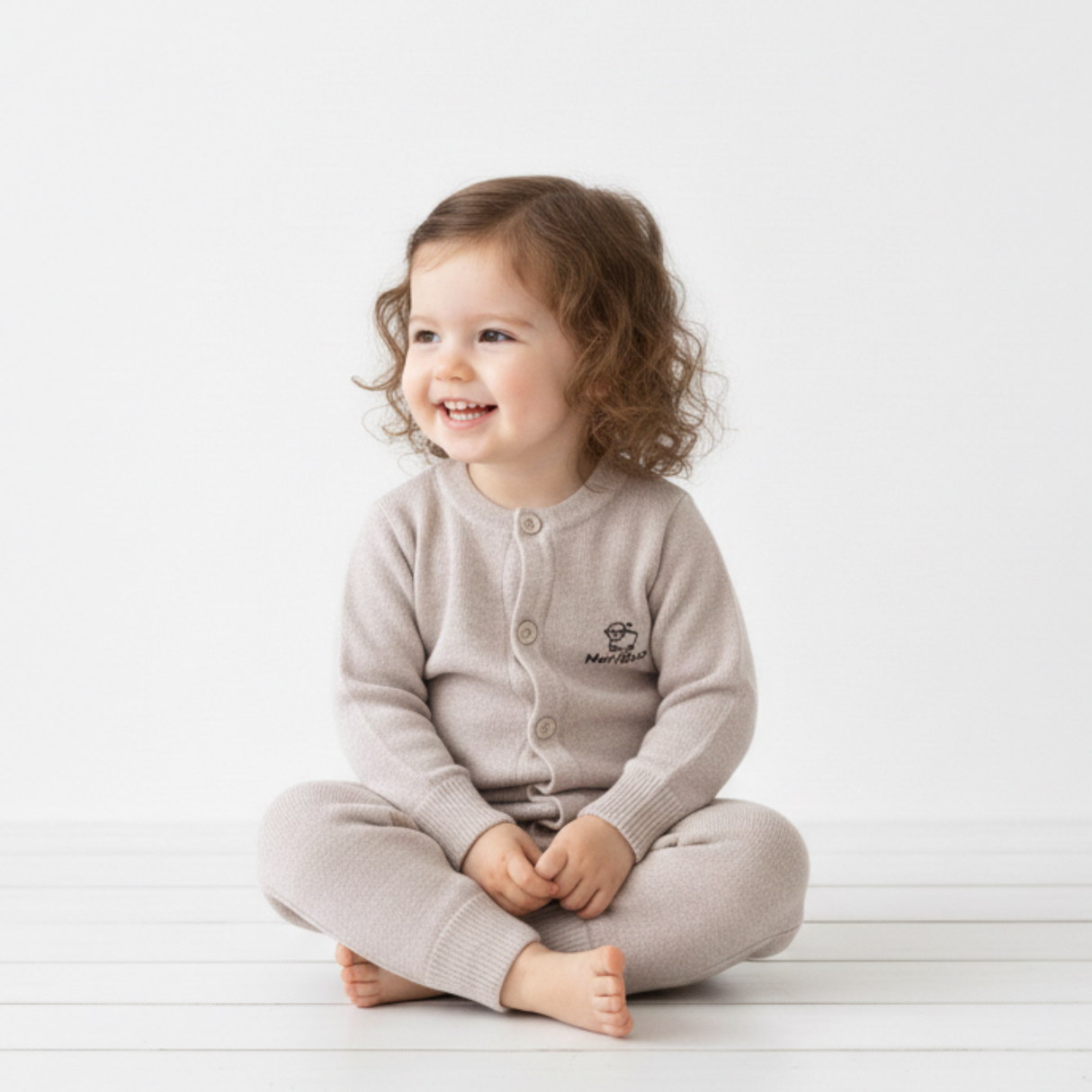 Плетен гащеризон (ромпър) от 100% органична мериносова вълна