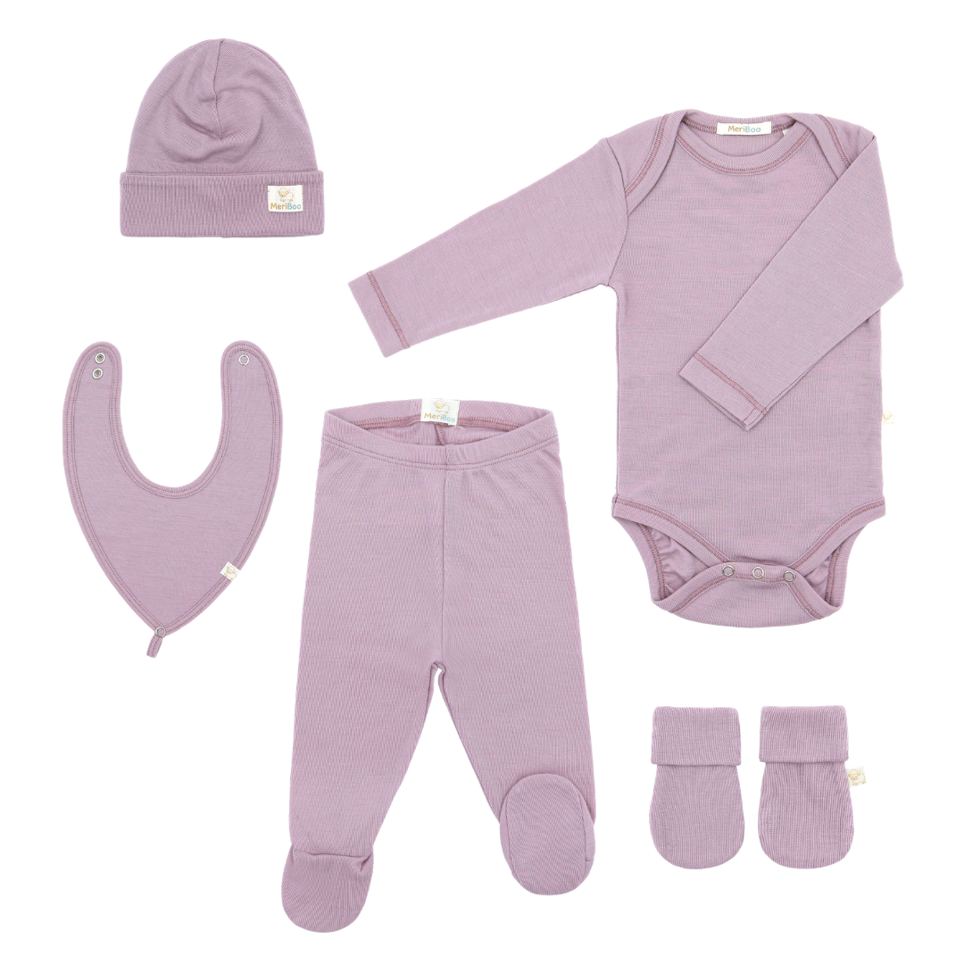 Комплект за изписване от сертифицирано финно мерино "Newborn Essentials Plus"