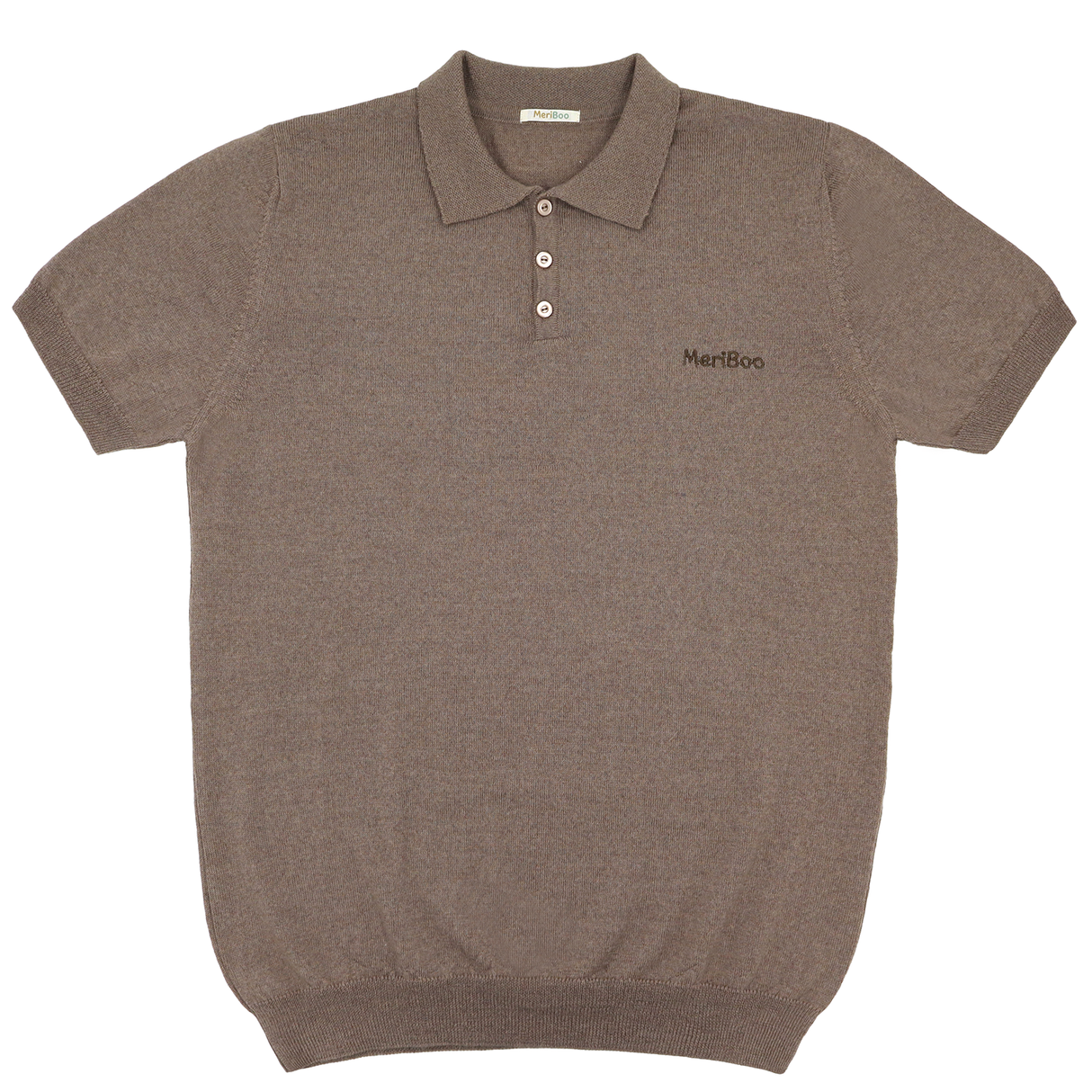 Men's knitted merino wool polo shirt