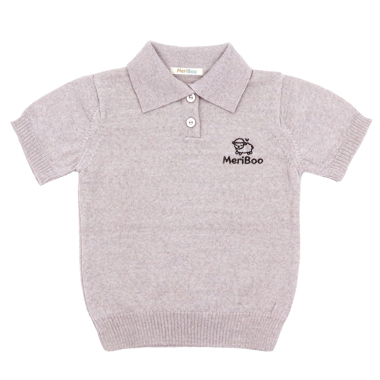 Bluză tricotată pentru copii cu guler din 100% lână merino organică