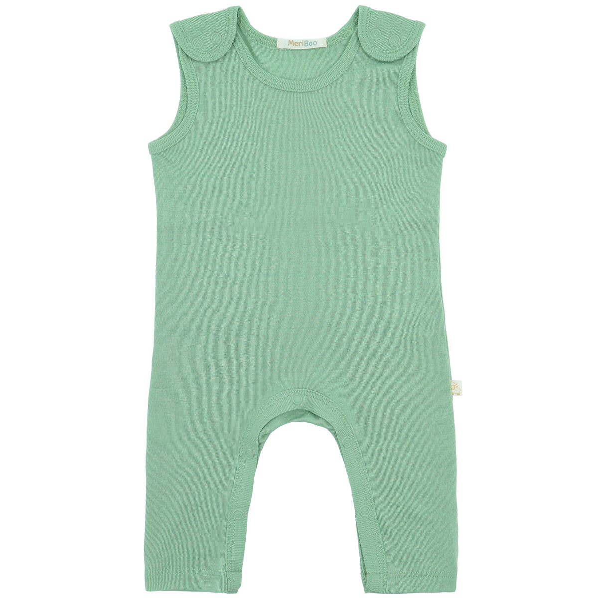 Romper (playsuit) made of 100% organic fine merino with shoulder buttons