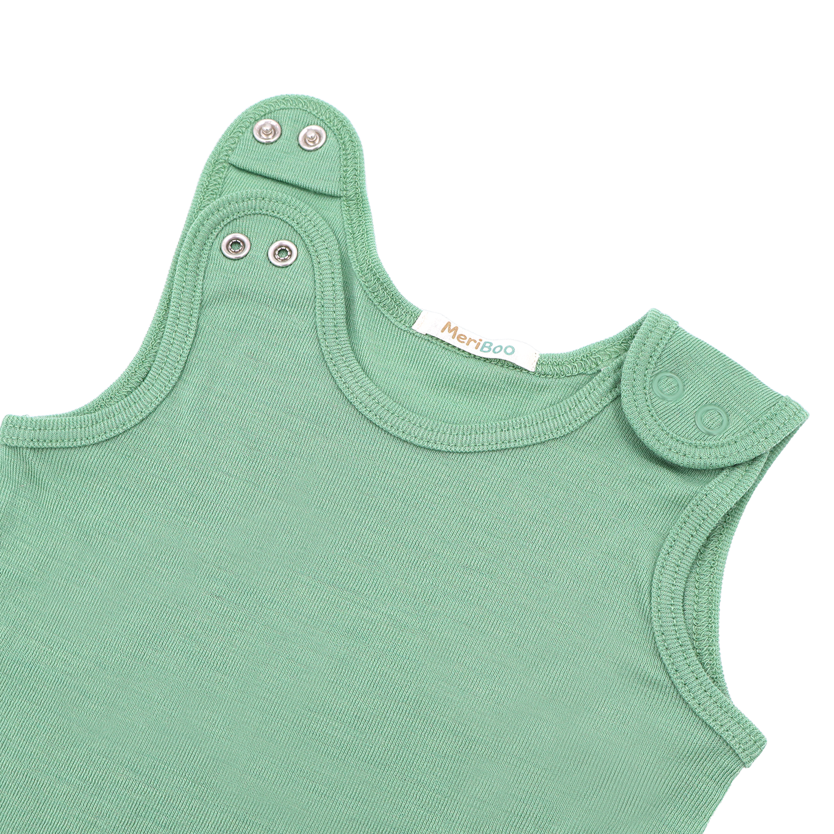 Romper (playsuit) made of 100% organic fine merino with shoulder buttons
