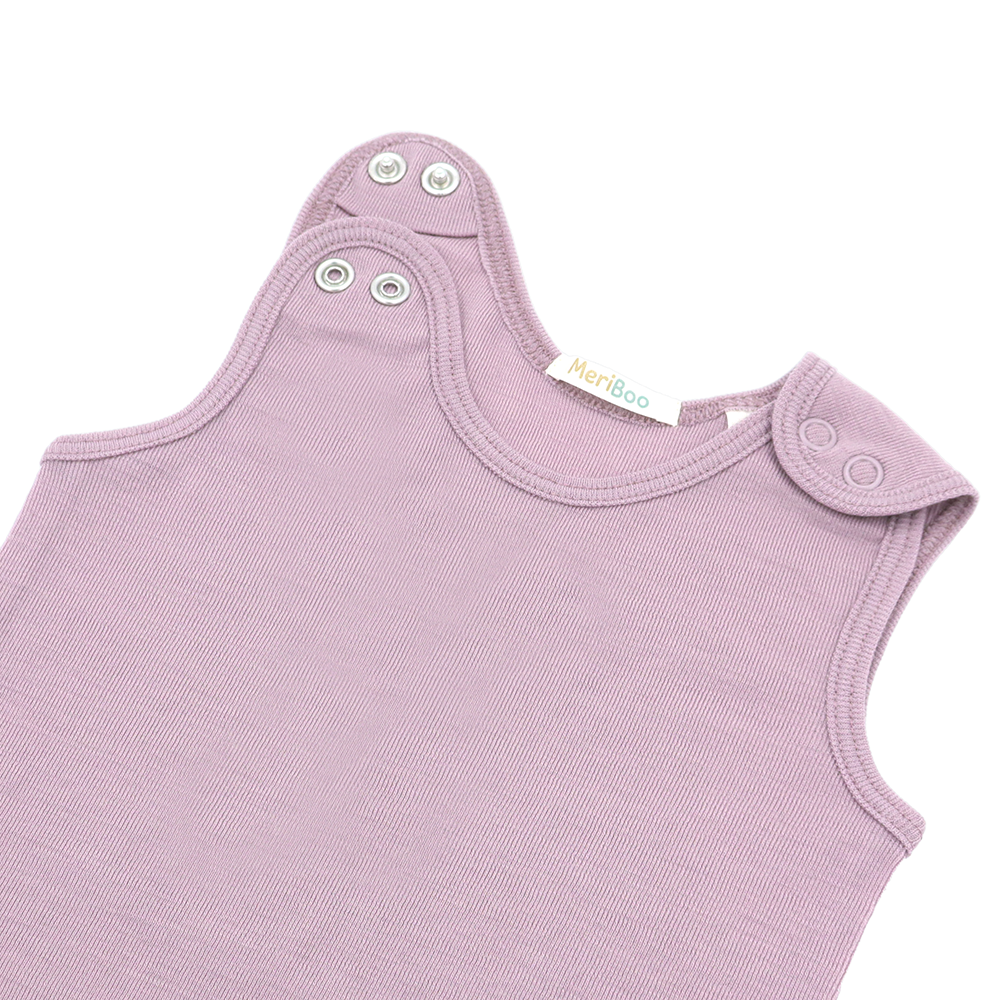 Romper (playsuit) made of 100% organic fine merino with shoulder buttons