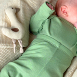 Боди с дълъг ръкав и обло деколте от 100% органична мериносова вълна