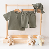 MeriBoo - set de bază din 100% muselină organică „Mini Essentials Summer”