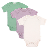 Комплект от 3 броя боди с къс ръкав от 100% органична мериносова вълна