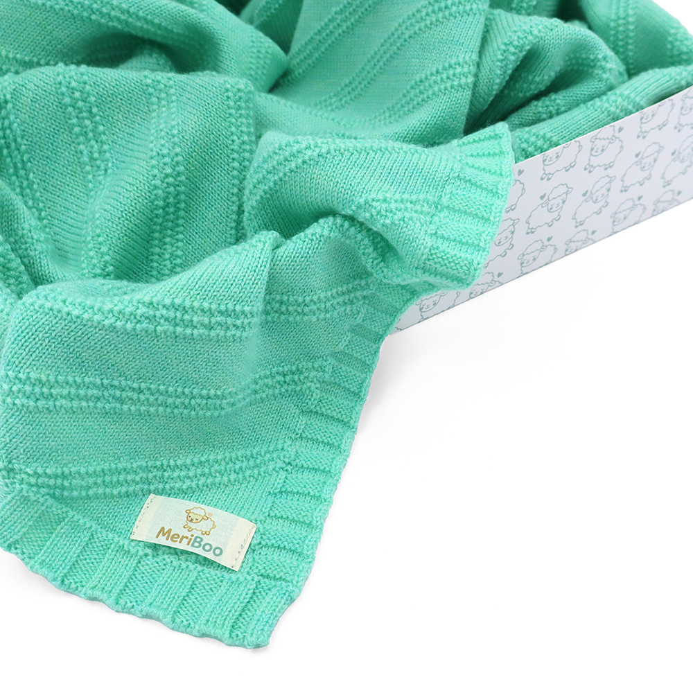 Păturică luxoasă pentru bebeluși din 100% lână merino certificată
