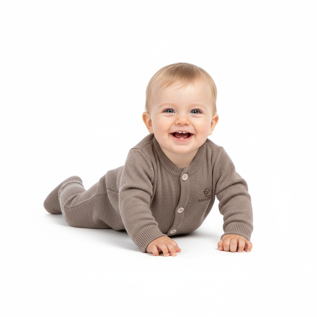 Плетен гащеризон (ромпър) от 100% органична мериносова вълна