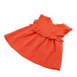 Rochie „Soft Breeze” din 100% muselină organică cu nasturi pentru îmbrăcare ușoară
