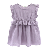 Rochie „Soft Breeze” din 100% muselină organică cu nasturi pentru îmbrăcare ușoară