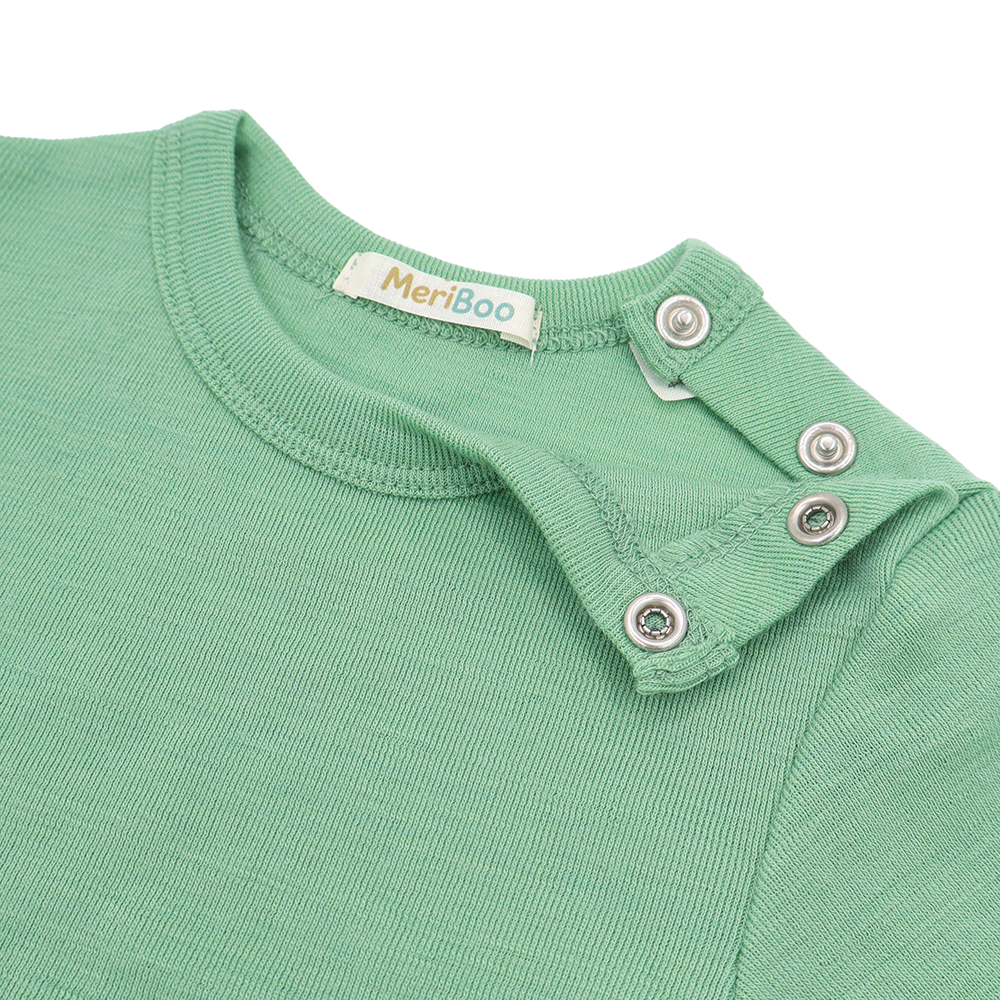 Комплкет боди с дълъг ръкав + боди с къс ръкав от 100% органична мериносова вълна