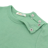 Set of 3 long-sleeved bodysuits with button-down neckline made of 100% organic merino wool