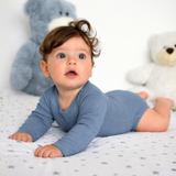 Боди с дълъг ръкав и обло деколте от 100% органична мериносова вълна