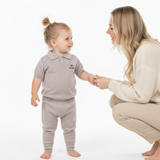 Детска плетена блузка с якичка от 100% органично мерино