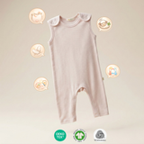 Romper (playsuit) made of 100% organic fine merino with shoulder buttons