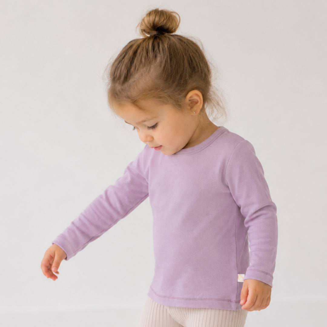 Long-sleeved top made from 100% certified fine merino wool