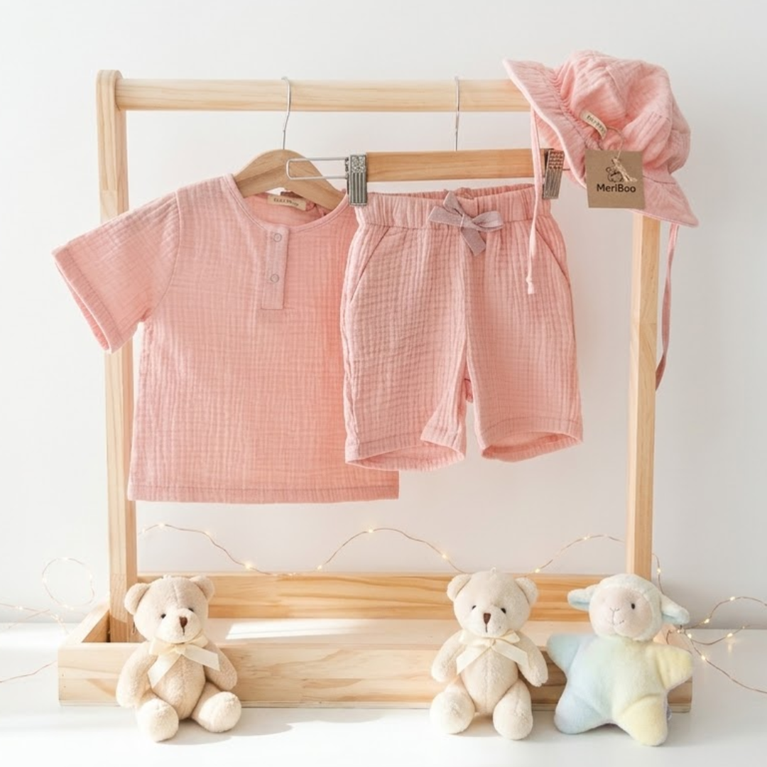 MeriBoo - 100% Organic Muslin Basic Set "Mini Essentials Summer"