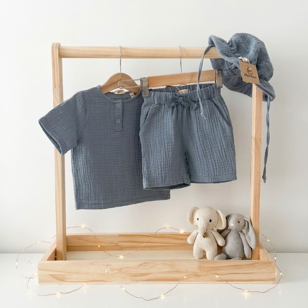 MeriBoo - 100% Organic Muslin Basic Set "Mini Essentials Summer"