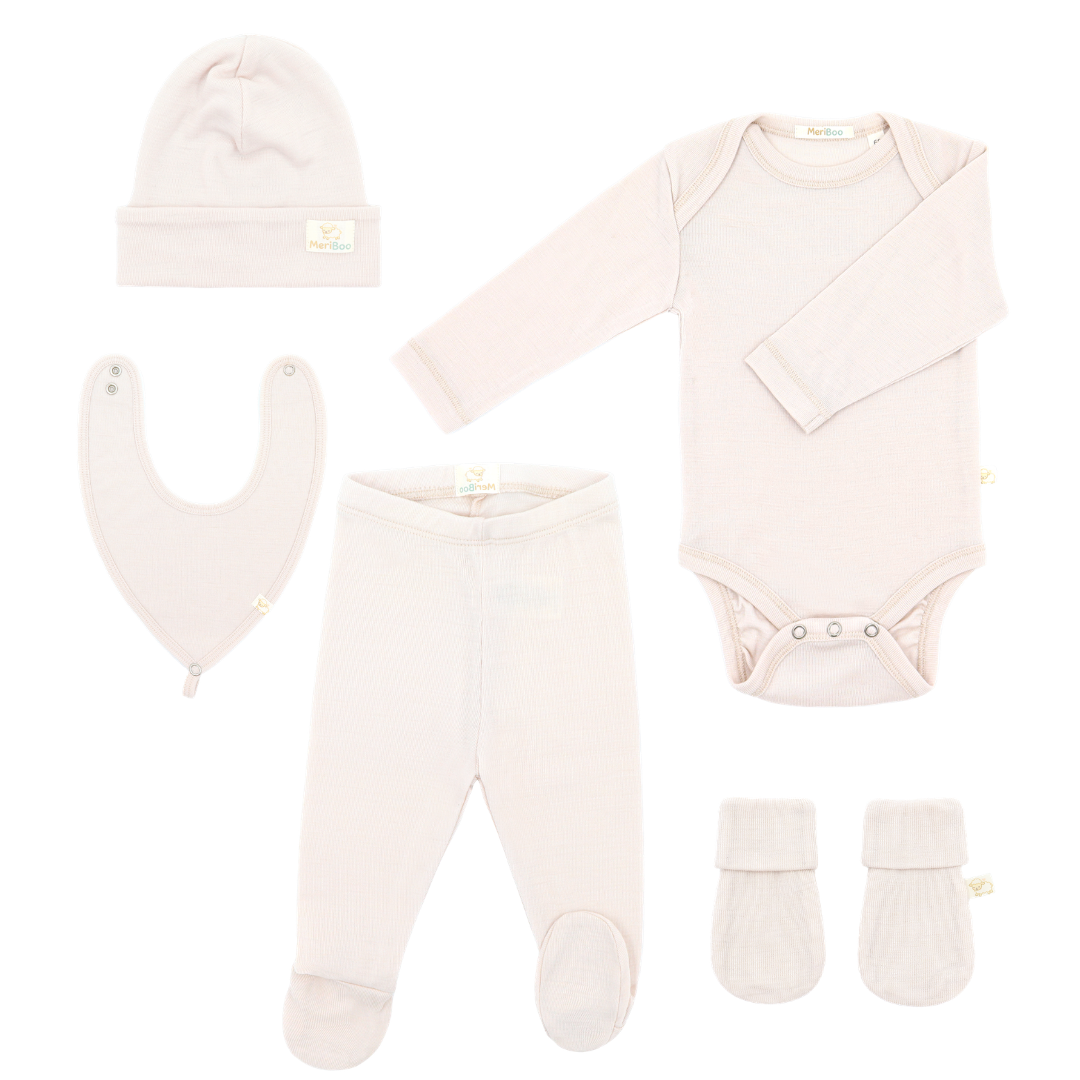 Комплект за изписване от сертифицирано финно мерино "Newborn Essentials Plus"