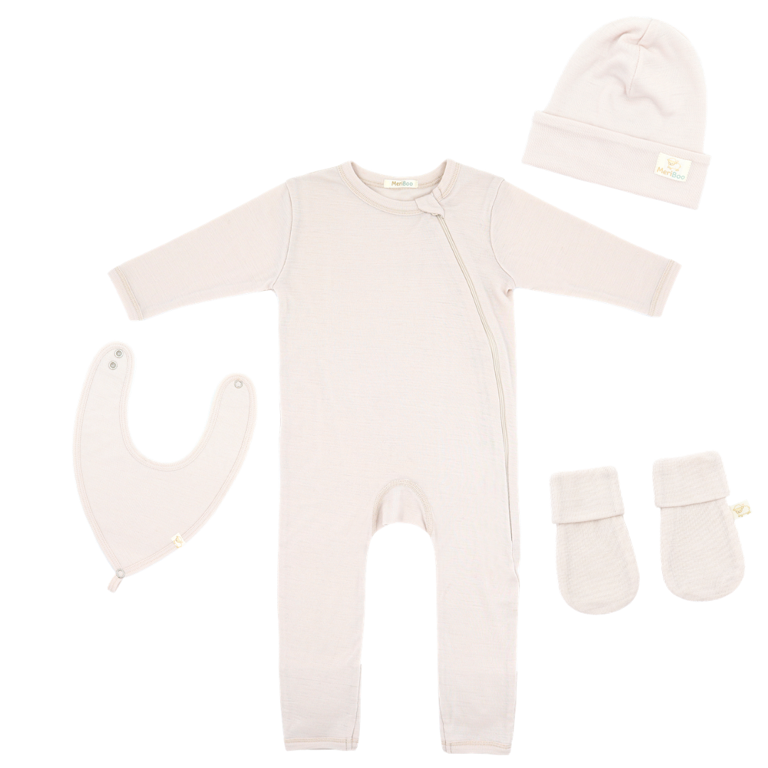 Комплект за изписване от сертифицирано фино мерино "Newborn Essentials"