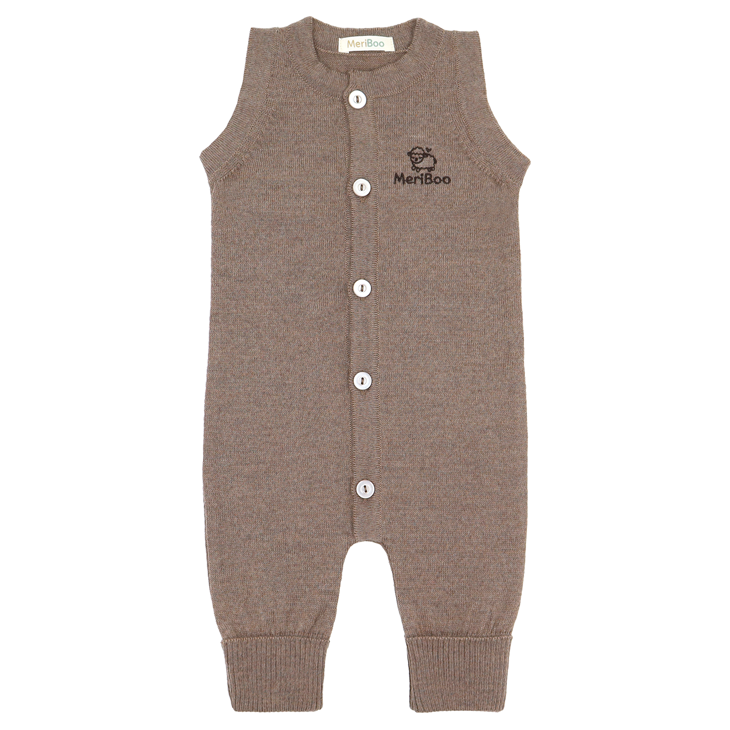 Pletený overal (romper) bez rukávov zo 100 % organickej merino vlny