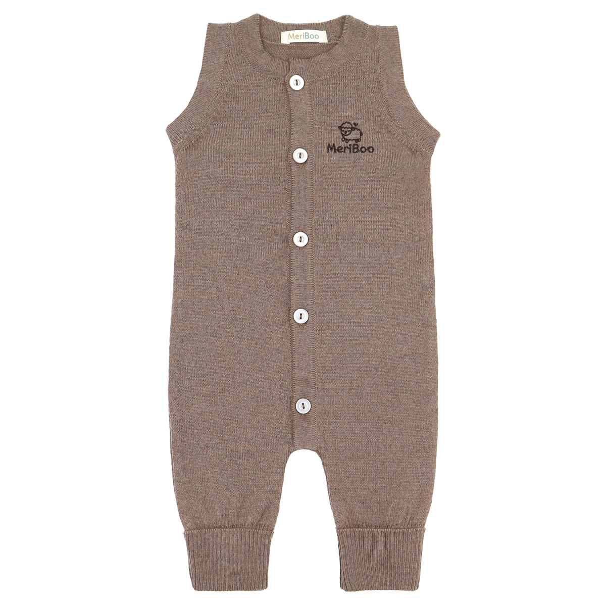 Pletený overal (romper) bez rukávov zo 100 % organickej merino vlny