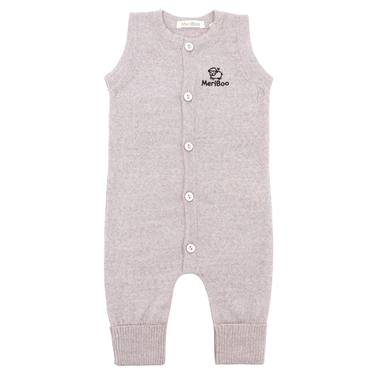 Pletený overal (romper) bez rukávov zo 100 % organickej merino vlny