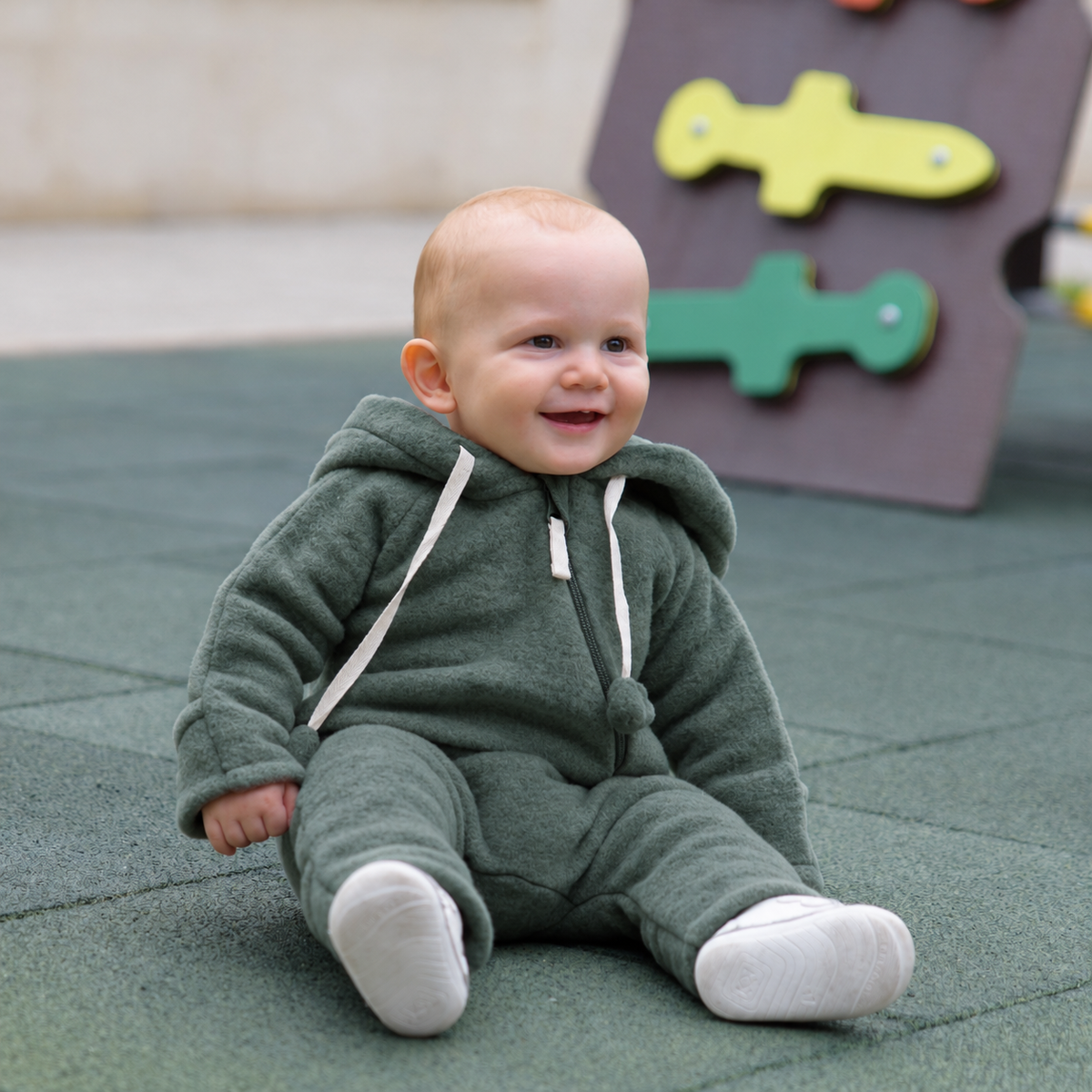 MeriBoo – Premium otroški pajac »Teddy Bear« iz merino volne