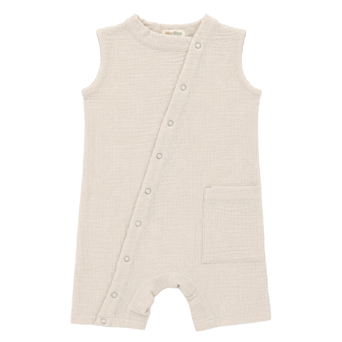 Sleeveless Romper "Soft Breeze" made of 100% organic muslin