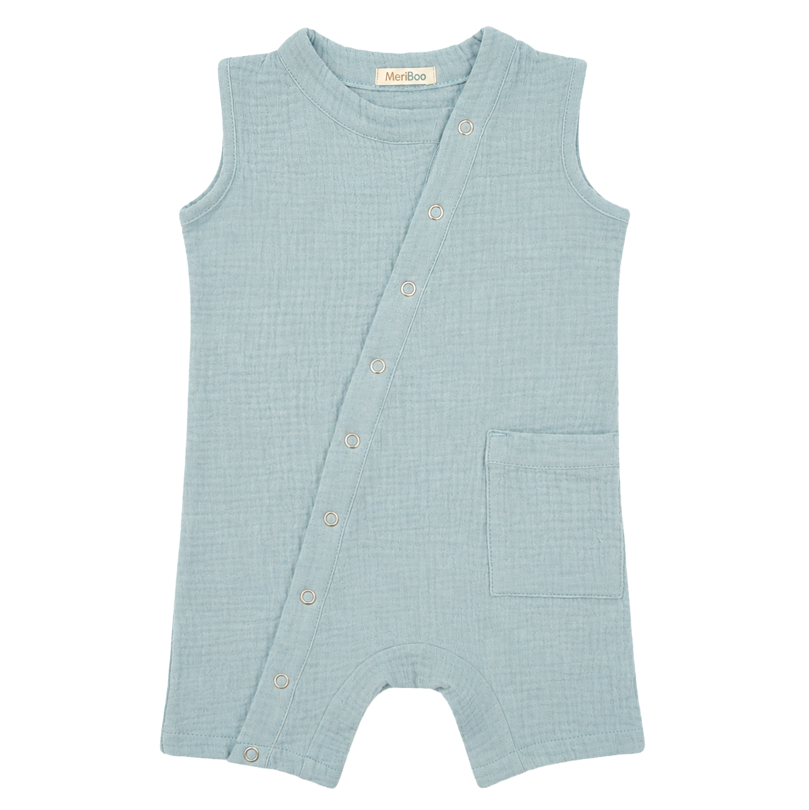Sleeveless Romper "Soft Breeze" made of 100% organic muslin